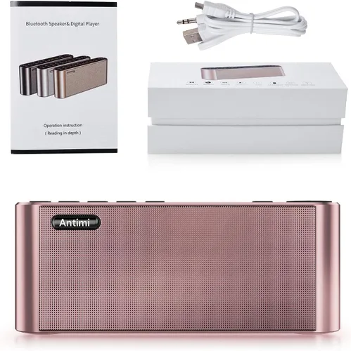 Miniatura 7 de Antimi Altavoz Bluetooth con reproductor de radio FM, reproductor MP3, altavoz estéreo portátil inalámbrico con controladores de altavoces