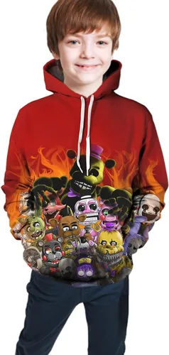 Miniatura 2 de Puzhai Sudadera con capucha para adolescentes con estampado 3D de anime para niños y niñas