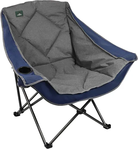 Miniatura 12 de Northroad Silla de camping plegable de gran tamaño, silla de césped acolchada para exteriores con soporte para tazas, bolsa de transporte