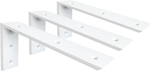 Miniatura 12 de WINKER Soporte para encimera, paquete de 2 unidades resistente de soporte oculto en L para estante de 3/8 pulgadas de grosor, 10 x 6 x 2.5 pulgadas