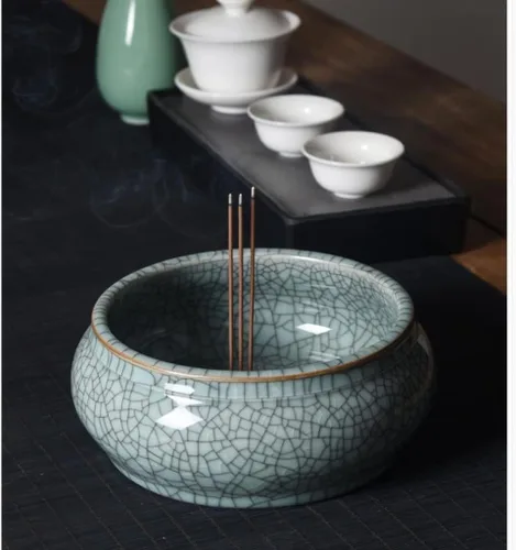 Miniatura 5 de BONAD Incense Holder Celadon Incense Burner Ceramic Large Incense Burner Household Plate Incense Sandalwood Tower Incense Living Room Incense Cone
