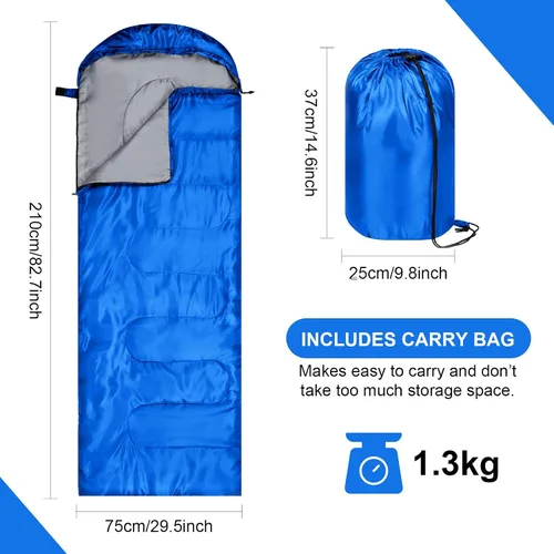 Miniatura 3 de Tudomro Juego de 3 piezas para acampar al aire libre, incluye 2 sacos de dormir para adultos y niños, 1 tienda de campaña de playa, refugio solar