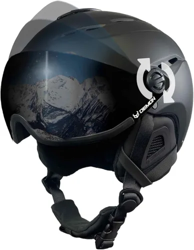 Miniatura 2 de Demon United Casco con visera de esquí y snowboard, casco con visera extraíble y ajuste de esfera trasera, cascos deportivos de nieve para hombres