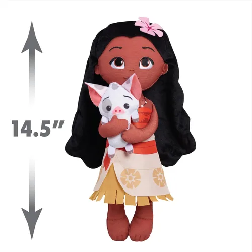 Miniatura 4 de Disney Princess Just Play - Muñeca de peluche de 14 pulgadas de Lil' Friends de Moana & Pua, juguetes para niños de 3 años en adelante