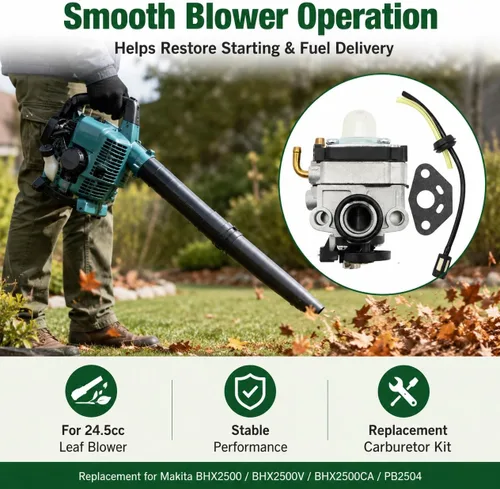 Miniatura 6 de Hoypeyfiy Reemplazo de carburador para soplador de hojas Makita BHX2500 BHX2500V PB2504 EH450 H2500 BHX2500CA 24.5 cc 168641-9 592-60220-01