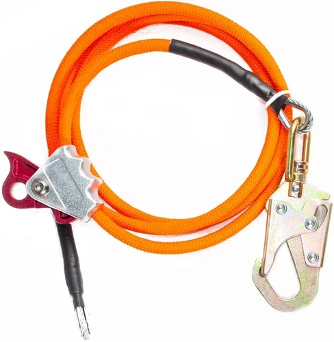 Miniatura 3 de Kit de línea de acero de 1/2 "x 8' para árboles trepadores Cordón ajustable con núcleo de acero para escalada de árboles, arnés de cordón Flipline
