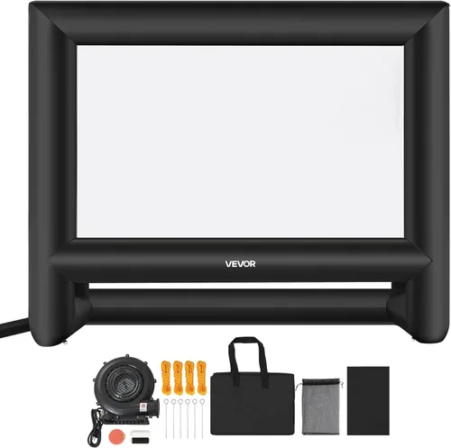 Miniatura 9 de VEVOR Pantalla de cine inflable de 14 pies, pantalla de proyector inflable con bolsa de almacenamiento portátil, proyección de película fácil