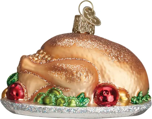 Old World Christmas - Adorno de sierra de cadena de vidrio soplado para árbol de Navidad, decoración de vacaciones hecha a mano, colección de