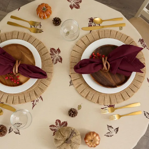 Miniatura 3 de DII Colección de cocina rústica de hojas de otoño, decoración de mesa de Acción de Gracias y otoño, juego de servilletas, 20 x 20, 6 piezas