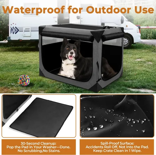 Miniatura 6 de Nottia Jaula para perros, plegable y suave para perros grandes (3 años de garantía), para interiores y exteriores, portátil, con ventana de malla a