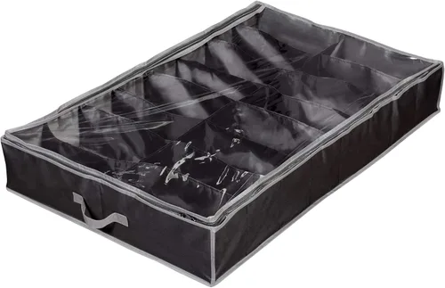 Miniatura 3 de Richards Caja de cambios negro/gris, organizador de zapatos de 16 celdas, 37.5 x 23.5 x 5.5 pulgadas, negro