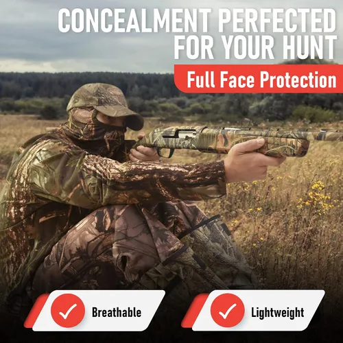 Miniatura 3 de Máscara facial de caza ligera, camuflaje para pavo, arco, ciervo, pato, ganso, coyote, equipo de camuflaje para hombres, malla transpirable