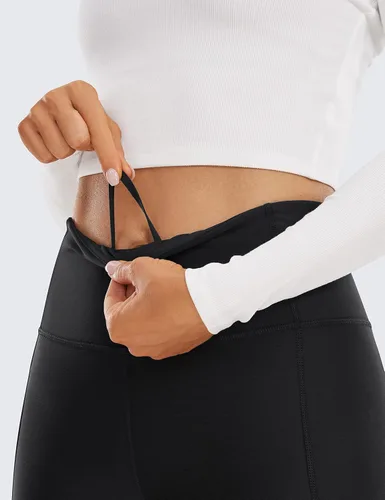 Miniatura 5 de CRZ YOGA Leggings térmicos con forro polar para mujer, 28 pulgadas, pantalones de senderismo cálidos de cintura alta con bolsillos, mallas