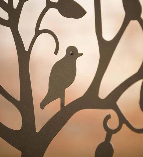 Miniatura 9 de Plow & Hearth Arco de metal para jardín al aire libre Árbol de la vida 83 pulgadas de alto Negro Celosía de acero para plantas y enredaderas