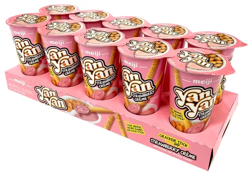 Miniatura 7 de MEIJI Yan Yan - Palitos de inmersión, crema de chocolate, 2 onzas, paquete de 10, palitos de galletas con frases divertidas de animales