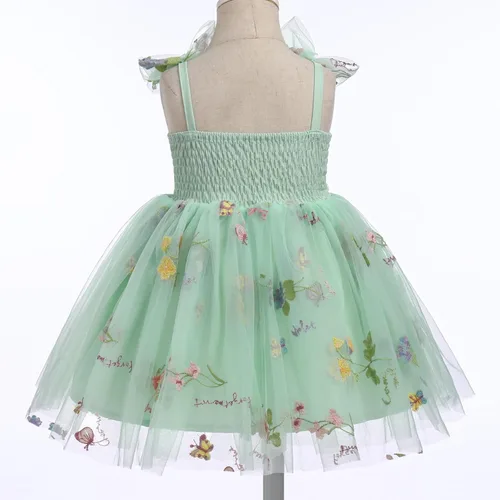 Miniatura 3 de Vestido tutú de verano para niñas pequeñas, sin espalda, vestido de princesa para fiesta de cumpleaños, lentejuelas, con volantes, tul con lazo