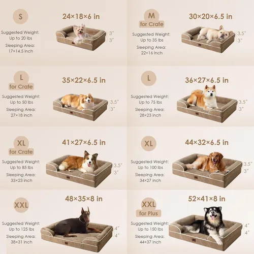 Miniatura 94 de EHEYCIGA – Cama ortopédica impermeable para perros pequeños, de espuma viscoelástica tipo caja de huevos, con bordes elevados y base antideslizante