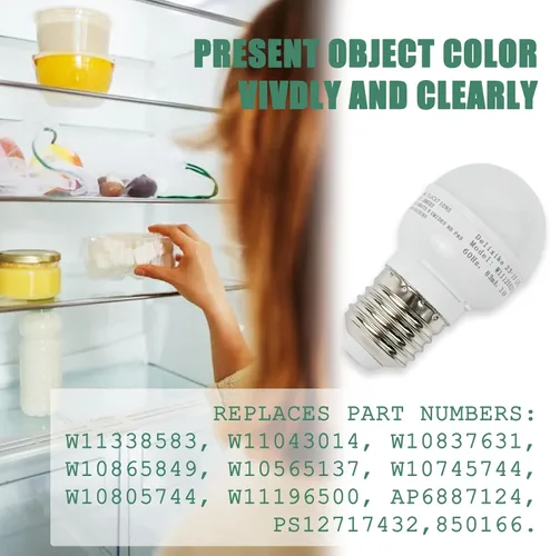 Miniatura 4 de Obida W10805744 - Bombilla LED compatible con Whirlpool Refrigerador Bombilla LED W11043014 W10565137 W10745744 W10837631 W10865849