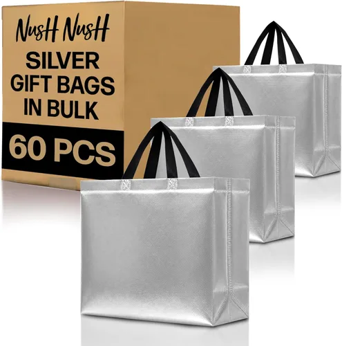 Miniatura 40 de Nush Nush Bolsas de regalo de color azul aguamarina de gran tamaño – Juego de 30 bolsas de regalo azul claro brillante con asas a granel – Bolsa