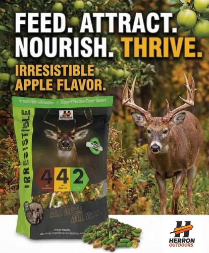 Miniatura 2 de Herron Outdoors 4-4-2 Alimento para ciervos con proteína de manzana dulce, atractor de ciervos con maíz entero y pellet de proteína de manzana