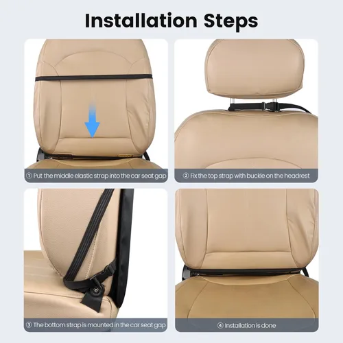 Miniatura 9 de Viaviat Protector de asiento de automóvil grande, paquete de 2 fundas duraderas resistentes al agua para respaldo de asiento de automóvil con 2 Negro