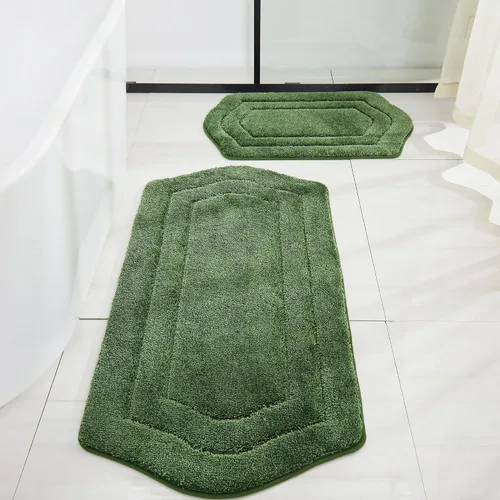 Miniatura 53 de COSY HOMEER Alfombras de Baño Extra Gruesas para Baño - Juegos de Alfombras Antideslizantes de Lino de Baño Suave Felpa 100% Poliéster Fuerte Sala