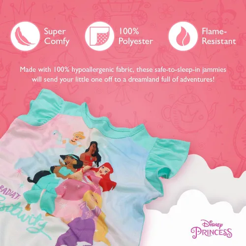 Miniatura 3 de Disney Conjunto de pijama de algodón ajustada de 4 piezas para niña