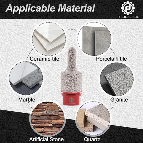 Miniatura 5 de FOCSTOL Brocas de diamante para fresar dedos, broca de núcleo de 3/8 a 1 pulgada (0.394-0.984 in) para agrandar y dar forma a los agujeros