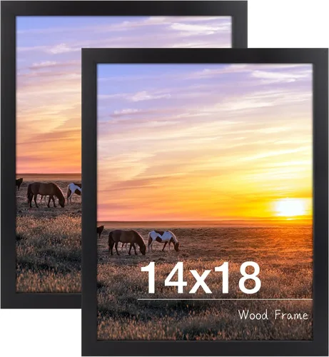 Miniatura 17 de Golden State Art, Marco de fotos de 8 x 24 pulgadas, madera maciza negra con vidrio templado, marco de 8 x 24 pulgadas para pared de galería
