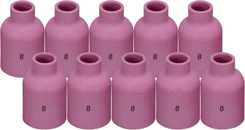 Miniatura 13 de RIVERWELD TIG - Boquilla de alúmina con lente de gas, vasos de cerámica Jumbo de gran diámetro 53N87 12# 3/4 pulgadas 53N88 5/8 pulgadas #10 53N89