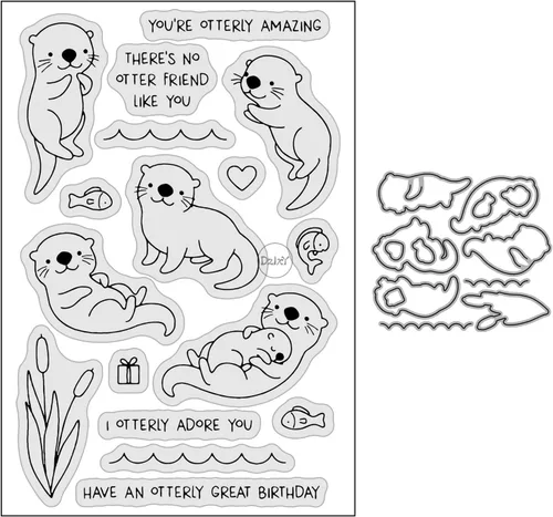 Miniatura 22 de DzIxY Bear Hedgehog Seal Fox Sellos transparentes y troqueles de corte de metal para hacer tarjetas, kit de papel para álbumes de recortes, 29