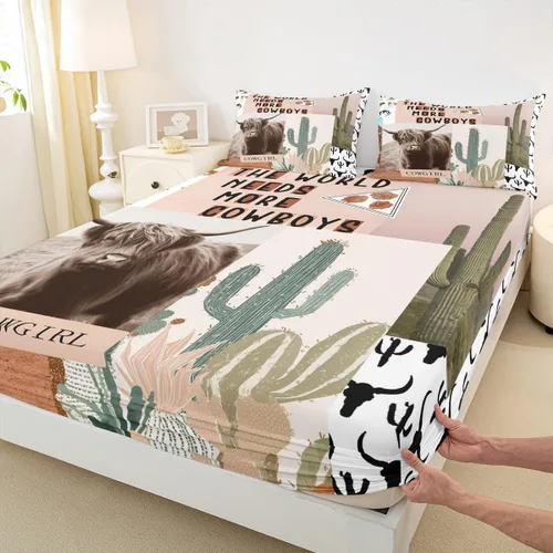 Miniatura 31 de Sábana bajera ajustable con estampado de leopardo, tamaño individual, juego de ropa de cama rústica con rayas de piel de cebra, decoración