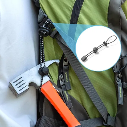Miniatura 5 de NIIIYTYB Mochila con soporte para bastón de trekking ajustable, cordón elástico para carcaj, correas elásticas para mochileros, escalada