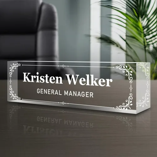 Miniatura 14 de Placa de nombre personalizada para escritorio, placas de nombre grabadas personalizadas para hombre, regalos del día del jefe para jefe, decoración