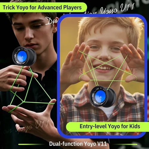 Miniatura 4 de MAGICYOYO V11 Finger Spin Yoyo Yoyo profesional de metal de doble propósito para niños de 8 a 12 años y adultos, Yoyo sensible e insensible