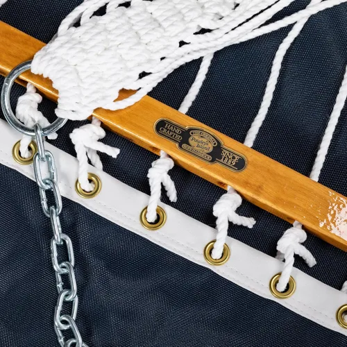 Miniatura 3 de Original Pawleys Island Large Way - Hamaca Sunbrella de secado rápido azul marino con cadenas de extensión gratis y ganchos para árboles, hecha a