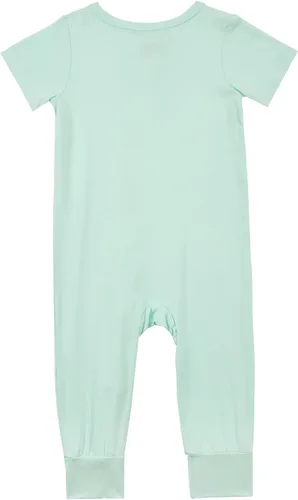 Miniatura 2 de Aablexema Pijama de manga corta de rayón de bambú para bebé, sin pies, cremallera de 2 vías, para verano, 0-24 meses