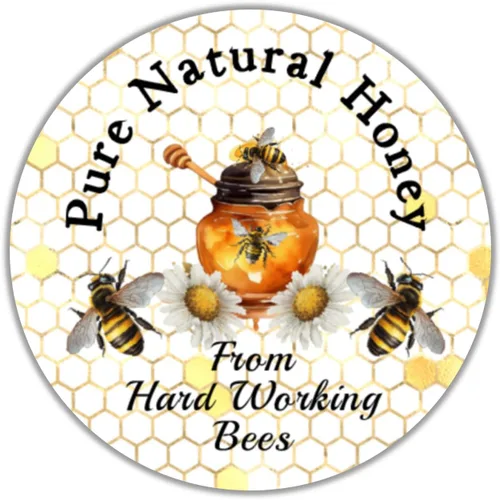 Miniatura 5 de 40 etiquetas de tarro de miel, pegatinas, etiquetas, abejas miel cruda natural