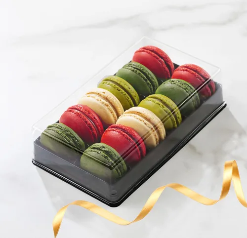 Miniatura 2 de Pastry Chef's Boutique - Cajas de regalo pequeñas de plástico transparente para macarons franceses - Capacidad para 2 macarons - Tamaño de cavidad