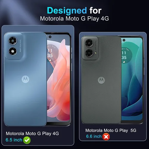 Miniatura 4 de Atump Funda para Motorola Moto G Play 2024 (4G) con [paquete de 2] protector de pantalla HD y cubierta para cámara deslizante, soporte de anillo