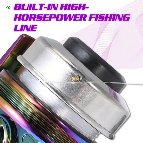 Miniatura 5 de Sougayilang Combo de Carrete y Caña de Pescar, Dos Piezas de Caña de Peso Ligero y Portátil de Colores con Carrete de Pesca Spincast para Agua Dulce