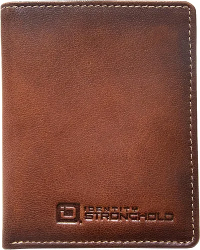 Miniatura 4 de ID Stronghold Waltlet - Cartera plegable con bloqueo RFID para hombres con cierre magnético Marrón Minimalista