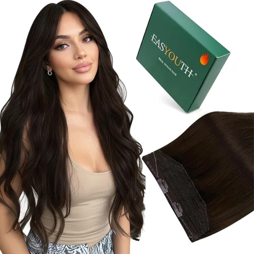 Miniatura 18 de Easyouth Extensión de cola de caballo de cabello humano marrón ombré, extensión de colas de caballo, extensiones de cola de caballo de color marrón