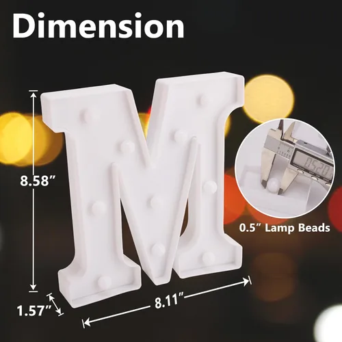 Miniatura 2 de Letrero LED de Marquesina con Letras Iluminadas, Letrero del Alfabeto Iluminado, Luces LED de Letras con Batería para Luz Nocturna, Boda