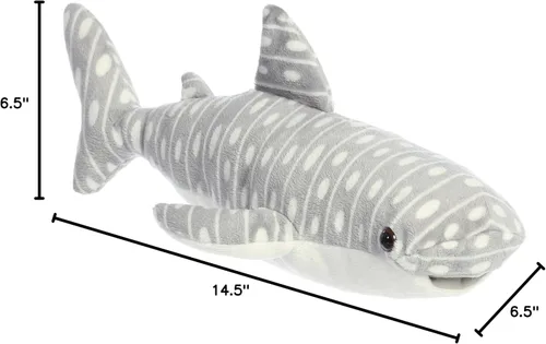 Miniatura 5 de Aurora® Adorable Flopsie™ - Animal de peluche de tiburón ballena, facilidad juguetona, compañeros atemporales, color gris, 12 pulgadas