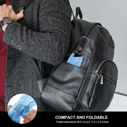Miniatura 37 de LEAGERA Paraguas de viaje compacto para bolso, mango plano, impermeable para lluvia ligera