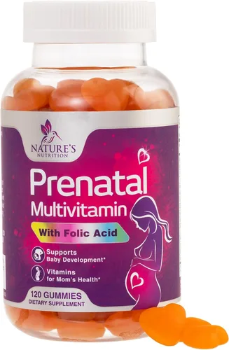 Miniatura 10 de Vitaminas prenatales para mujeres, gomitas de vitaminas para el embarazo con ácido fólico, vitamina A, C, D3, B12, B6, gomitas multivitamínicas