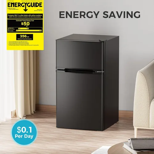 Miniatura 4 de COWSAR Refrigerador de 3.2 pies cúbicos con congelador, refrigerador compacto con 2 puertas