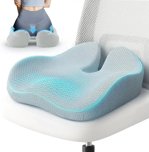Miniatura 8 de Sytopia Extra Large Office Chair Cushion, 19" x 17" Ergonomic Memory Foam Seat Cushion, Pressure Relief for Tailbone Pain, Sciatica & Hip Pain