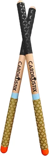 Miniatura 9 de CardioStix Baquetas de cardio de madera de nogal americano con peso de 4.5 onzas por juego (1 par) con empuñaduras negras Batería, fitness, clase